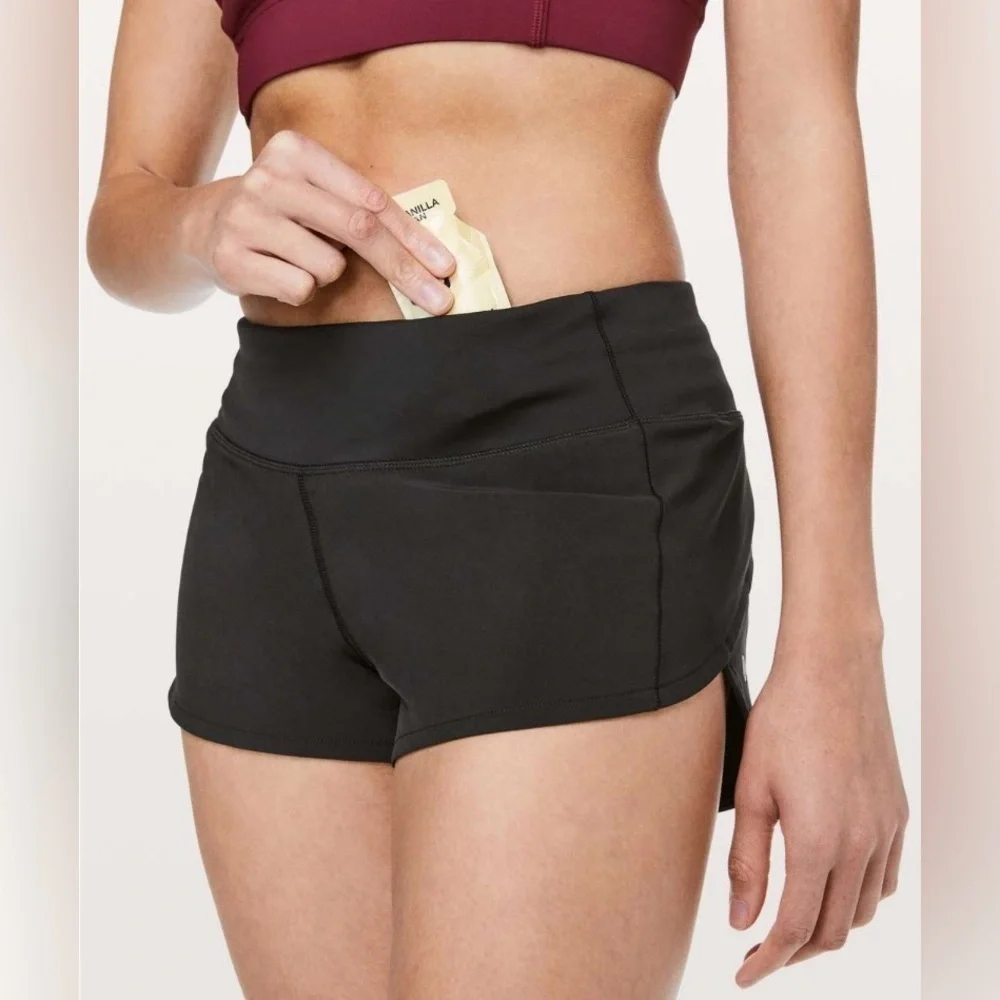 Lululemon Speed Up Short 2.5” Low Rise Black Sz 8 Second Release Retired Edition